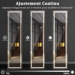 Miroir pleine longueur avec lumières led miroir éclairé par led cadre en aluminium intensité variable éclairage 3 couleurs or 20_0008923