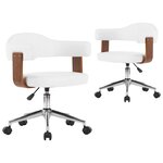 vidaXL Chaises pivotantes à manger lot de 2 bois courbé et similicuir
