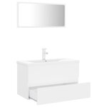 vidaXL Ensemble de meubles de salle de bain Blanc Aggloméré