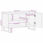 vidaXL Meuble TV Marron 80 x 33 x 46 cm bois de manguier massif