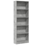 vidaXL Bibliothèque gris béton 60x24x176 cm bois d'ingénierie
