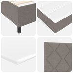vidaXL Lit Box Spring avec Matelas Taupe 140x190 cm Tissu