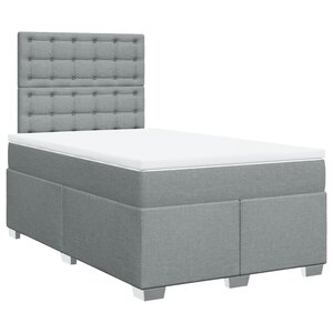 vidaXL Sommier à lattes de lit et matelas gris clair 120x190 cm tissu