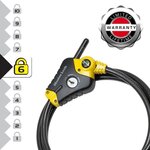 Antivol Python 8433EURD - Longueur ajustable de 30 cm à 1 8 m acier torsadé - Noir