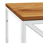 vidaXL Table basse acier inoxydable et bois massif d'acacia