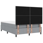 vidaXL Lit à sommier avec matelas Gris Clair 140x200 cm Tissu