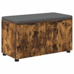 vidaXL Banc d'entrée avec coussin Chêne fumé 80 x 46 x 46 cm