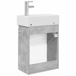 vidaXL Meuble de salle de bain avec robinet Gris béton