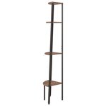 vidaXL Étagère d'angle à 4 niveaux Marron foncé et noir 45 5 x 31 5 x 150 cm