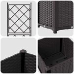 vidaXL Bac à fleurs avec Treillis Marron 40 x 40 x 143 cm PP