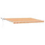 vidaXL Auvent Rétractable Jaune  Orange 450 × 300 cm Tissu  Métal