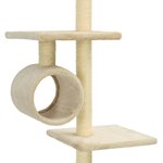vidaXL Arbre à chat avec griffoirs en sisal 260 cm Beige