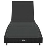vidaXL Chaise longue Noir 70 x 197 x 82 cm Rattan synthétique  métal