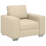 vidaXL Canapé 3 Pièces Crème 219 x 80 x 82 cm Tissu en lin mélangé
