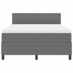 vidaXL Lit à ressort LED Gris clair et blanc 140 x 200 cm