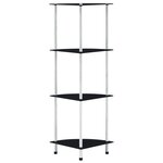 vidaXL Étagère 4 niveaux Noir 30x30x100 cm Verre trempé