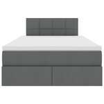 vidaXL Lit avec rangement et matelas Gris foncé 120 x 190 cm