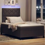vidaXL Lit à ressorts avec matelas Marron foncé 120 x 200 cm tissu