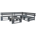 vidaXL Salon de jardin palette 4 Pièces Bois Gris