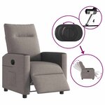 vidaXL Fauteuil inclinable électrique Taupe Tissu