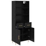 vidaXL Haut Armoire Chêne noir 69 5 x 34 x 180 cm Bois d'ingénierie