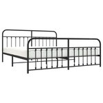 vidaXL Cadre de lit métal sans matelas avec pied de lit noir 193x203cm