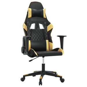 vidaXL Chaise de jeu de massage Noir et doré Similicuir
