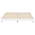 vidaXL Cadre de lit blanc brillant 160x200 cm bois d'ingénierie