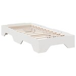 vidaXL Cadre de lit sans matelas empilable blanc 90x190 cm bois massif