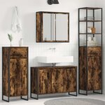 vidaXL Ensemble de mobilier de salle de bain avec tiroir Chêne fumé