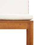 Chaises de jardin sans accoudoirs avec coussins – 2 pièces en bois d'acacia