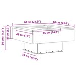 vidaXL Braise Noir 60 x 60 x 30 cm Acier laminé à froid