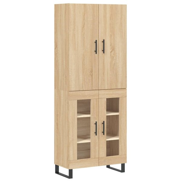 vidaXL Buffet haut Chêne sonoma 69 5x34x180 cm Bois d'ingénierie