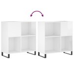 vidaXL Armoire à disques blanc brillant 84 5x38x89cm bois d'ingénierie