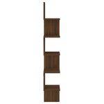 vidaXL Étagère d'angle murale Chêne brun 20x20x127 5cm Bois ingénierie