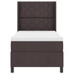 Lit box spring avec matelas vidaXL marron foncé 100x200 cm en tissu