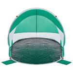 vidaXL Tente de plage 2 personnes vert d'eau escamotable imperméable