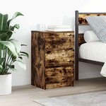 vidaXL Table de chevet avec 3 tiroirs chêne fumé 39x35x65 cm