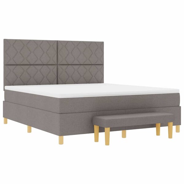 vidaXL Lit à ressorts avec matelas Taupe 180 x 200 cm tissu