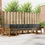 vidaXL Ensemble de canapés d'extérieur 7 pc Naturel et Anthracite