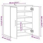 vidaXL Armoire à chaussures Gris béton 60x35x70 cm Bois d’ingénierie