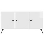 vidaXL Meuble TV Blanc brillant 99 x 34 5 x 50 cm Bois d'ingénierie