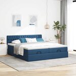 VidaXL Cadre de lit ottoman avec matelas bleu 200x200cm tissu