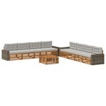 vidaXL Ensemble de canapés d'extérieur 9 pc Naturel et gris clair