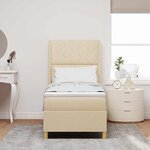 vidaXL Lit à ressorts avec matelas Crème 80 x 200 cm tissu