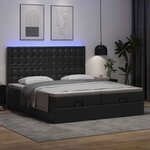 vidaXL Lit ottoman avec matelas & LED Noir 160x200cm similicuir
