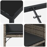 vidaXL Set de dining de jardin 9 pièces avec coussins gris poly rattan