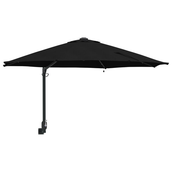 vidaXL Parasol mural de jardin avec LEDs Noir 248 cm