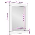 vidaXL Miroir de bain 50x70 cm bois de manguier massif et verre