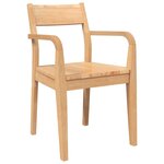 vidaXL Chaises à manger 2 Pièces bois massif naturel caoutchouc